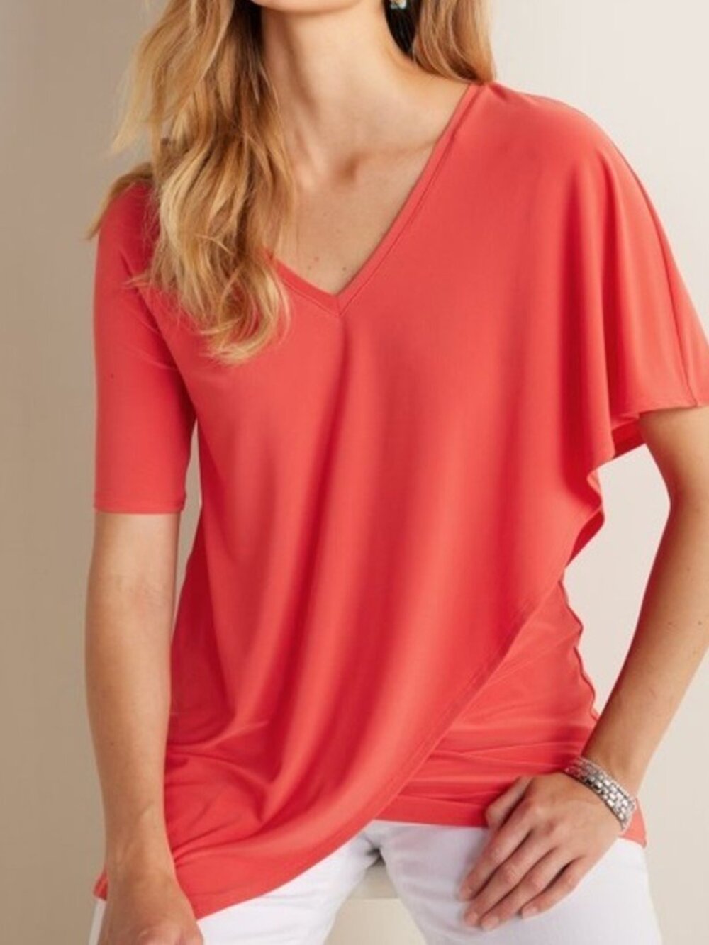 Soft Surroundings Orange Short Sleeve Madeline Tunic Size Large‎
